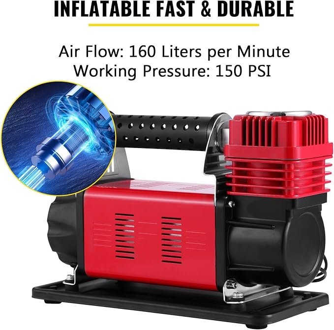 12V 540W 60mm High-Pressure 150 PSI Air Compressor (160L/min)